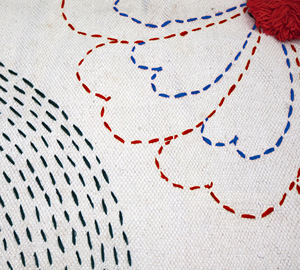 Alfombra Kantha de Algodón Hecha a Mano de 3x5 Pies, Tapete Grande de Retazos, Cubierta de Suelo con Patrón Floral Bohemio, Ecológica, Antideslizante, para Mascotas - Product Image 4