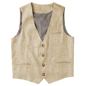 Gilet de Costume Formel Homme Grande Taille Noir Col V Simple Boutonnage Couleur Unie Polyester Automne - Product Image 3