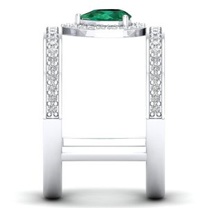 REYES Exquisite Pear Cut 0.5 Carat <b>Emerald</b> Gemstone Engagement <b>Ring</b> in 925 Sterling <b>Silver</b> Moissanite Jewelry For Women - Product Image 3