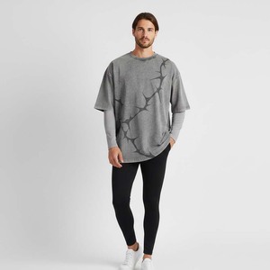 T-shirts décontractés surdimensionnés à manches courtes 100 % coton respirants pour hommes, effet délavé, vente en gros - Product Image 3