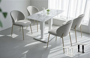 Mesa de Comedor Rectangular Ajustable en Altura Daystar Trade, Base de Pedestal de Doble Nivel de Hierro, Ahorro de Espacio, Mueble Moderno para 4 Personas - Product Image 3