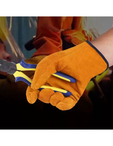 Welding <b>Gloves</b> Cow Split Leather Heat Resistance Work <b>Gloves</b> - Product Image 5