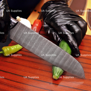 6 Pcs Modern Kitchen Cutlery Set Chef <b>Knives</b> Damascus Steel Blades Ambidextrous Wood Handle Custom Design Logo OEM ODM Private - Product Image 5