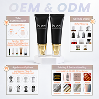 Kemasan Tube Kosmetik Hitam Matte Berkualitas Tinggi Custom D30 30ml-60ml untuk Krim Mata dan Krim BB dengan Pompa Airless