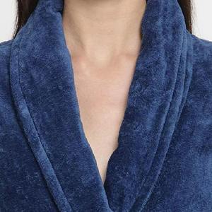 Nouvelle robe de bain élégante en coton et fibre de bambou pour femme, de qualité supérieure, cinq étoiles, avec logo sur le devant, manches longues, fermeture à cordon. - Product Image 5