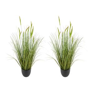 Pianta Artificiale di Cattail, Confezione da 2, 89 cm, Arbusti Finti in PVC Premium per Decorazioni Interne ed Esterne - Product Image 1