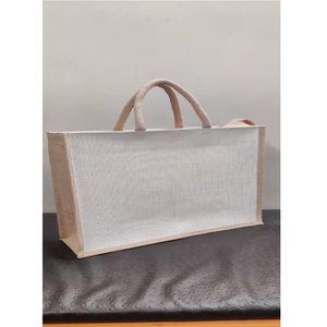 OEM Custom Logo Jute Tote Bags Foldable Reusable Shopping Bags Multiple Patterns Eco-Friendly <b>Drawstring</b> Closure Medium Size - Product Image 2