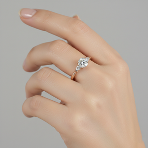 แหวนแต่งงานวินเทจสีทอง14K ทรงลูกแพร์แหวนหมั้นเพชรสามเม็ดสำหรับผู้ใหญ่ที่ตัดจากหินในห้องปฏิบัติการได้รับการรับรอง - Product Image 5