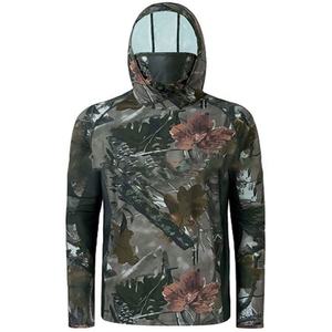 Camisa de Pesca con Capucha de Manga Larga para Hombre, Camuflaje, Protección Solar UPF 50 Anti-UV, Estilo Pullover - Product Image 3