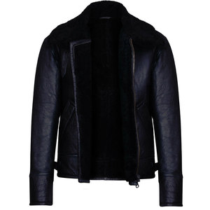 Blouson Bomber Personnalisé VORNEX INDUSTRY en Cuir Véritable Écologique 2026 Noir en Peau de Mouton Hiver avec Col Montant - Product Image 5