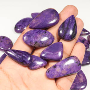 พลอยชาร์ไรต์สีม่วง, พลอยชาร์โอต์คาโบชองจากนักออกแบบสีม่วงธรรมชาติ, จี้ชาร์โรต์สีม่วงหลวมสำหรับทำเครื่องประดับ - Product Image 2