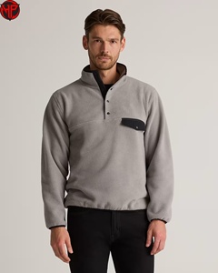 <b>Men's</b> <b>Half</b> <b>Zip</b> Fleece Pullover Knitted <b>Jacket</b> Stand Collar Solid Pattern Windproof Breathable Casual Outdoor Wear - Product Image 1