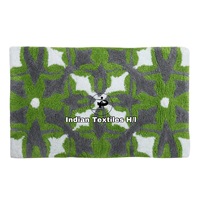 Tapis de bain en coton de luxe Waves tapis de salle de bain antidérapant tapis de bain absorbant tapis de sol bleu et blanc lavable en Machine