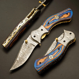 Cuchillo de Bolsillo de Edición Limitada de Acero de Damasco de Alta Calidad con el Mejor Diseño, Nueva Moda, Agarre Fuerte, Uso Industrial, Producto Palace LLC - Product Image 1