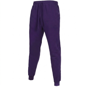 Ensemble de survêtement unisexe violet à capuche 100 % coton, couleur unie, manches longues, décontracté, avec cordon de serrage et poches, pour l'automne - Product Image 2
