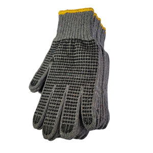 Performance optimale Gants de sécurité Gants de travail en tricot gris de haute qualité Antidérapant Anti Impact Caractéristiques Points noirs - Product Image 1