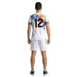 Conjuntos de Uniformes de Fútbol Personalizados por Sublimación, Ropa Deportiva Transpirable, Camiseta y Pantalones Cortos de Fútbol para Hombre, Secado Rápido, OEM, Diseño con Salpicaduras de Pintura - Product Image 2