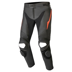 Nouvelle collection de pantalons en cuir de vachette pour motards avec protection, en cuir véritable, pour course sur route, pantalons de moto pour hommes, noirs - Product Image 6
