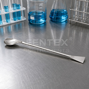 ไม้พายตักสารเคมีแบบสองด้าน ทำจากสแตนเลส 18/8 สำหรับงานห้องปฏิบัติการ - Product Image 3