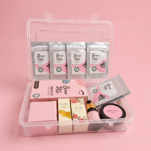 Fijación a prueba de agua y sudor que dura hasta 4-6 semanas con nuestro kit de muestra de henna para cejas. - Product Image 1