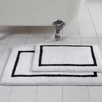 Tapis de bain réversible multicolore moderne, super absorbant, lavable, en coton doux, à poils touffus, motif rectangulaire, pour la maison et l'hôtel