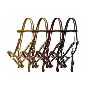 Harnais en cuir pour cheval avec boucles réglables et détails cousus, marron, équipement équestre, harnais pour cheval avec boucle - Product Image 6