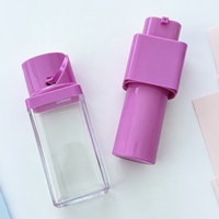 Botol Pompa Tanpa Udara 30ml Persegi dengan Sakelar Putar Anti Bocor Sebagai Kemasan Kosmetik Plastik untuk Krim Mata, Losion, Perawatan Kulit, Warna Dapat Disesuaikan