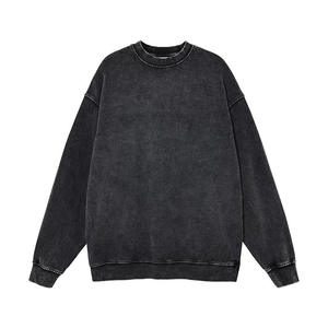 Sudaderas Personalizadas Vintage con Efecto Desgastado por el Sol, Lavado Ácido, 100% Algodón Francés, Tejido Sólido, Forradas, Cuello Redondo, para Hombre, Unisex - Product Image 5