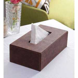 Distributeur de serviettes en cuir noir uni, boîte à serviettes écologique, décoration intérieure de voiture, accessoires pour la maison, boîte à mouchoirs écologique - Product Image 2