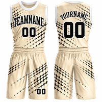 Setelan Olahraga Basket Jersey Celana Pendek Seragam Tim Cetak Sublimasi Bahan Mesh Cepat Kering Bernapas Kain Poliester Logo Kustom