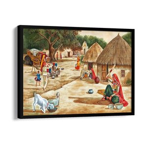 Traditional Scenery Acrylic Painting on <b>Canvas</b> with <b>Wood</b> Frame Multicolor Indoor Wall Decor Artwork - Product Image 2