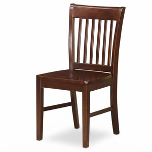 East West Furniture Norfolk <b>Dining</b> Room <b>Chairs</b>, Slat Back Solid Wood Seat, <b>Set</b> <b>of</b> <b>2</b>, Mahogany - Product Image 2