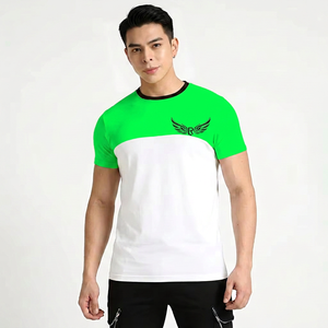 Camiseta de Manga Corta para Hombre, Color Amarillo y Blanco, con Estampado de Logotipo de Ala, Corte Ajustado, Cuello Redondo, Algodón Jersey, Transpirable - Product Image 6