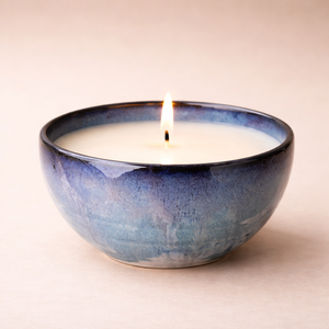Reactive Glaze Ceramic Candle Vessel Wide Bowl Thick Durable Heat Resistant Smooth Finish Single Wick Premium Home Decor - Product Image 2