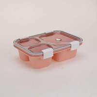 Boîte à lunch bento à 3 compartiments avec couvercle à boucle hermétique, récipient de préparation des repas en plastique de qualité alimentaire, étanche, pour l'école et le bureau
