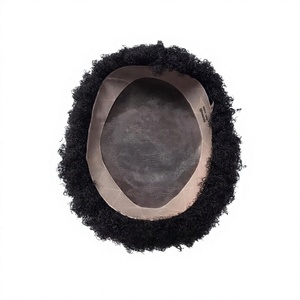 Peluca Afro de Cabello Humano Indio 100% Remy, Estilo Afro con Ondas Sueltas y Profundas, Ondas Naturales, Base Mono BD Ligera e Impermeable - Product Image 1