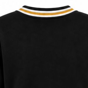 Pull en tricot noir RHO Royalty pour femme, col rond, broderie couronne dorée, col et poignets rayés, personnalisé pour sororité grecque - Product Image 4
