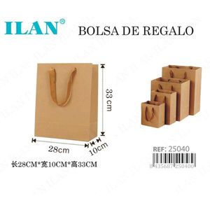 Sacchetto regalo in carta kraft 28x10x33 cm con manico per shopping e regali - Product Image 3