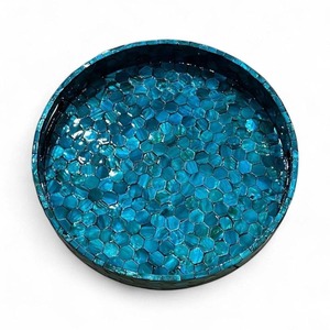 Bâtonnets d'encens Viet Green Craft faits à la main, modernes, ronds, bleus, en mosaïque de nacre, en bambou, 25-35 cm, non parfumés, pour usage intérieur - Product Image 2