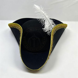 Custom Made Adults Tricorn <b>Hat</b> Structured Crown Elegant Brim Design Comfortable Inner <b>Band</b>-Lightweight Party Character - Product Image 2