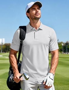 Men's Short Sleeve 100% Cotton Pique Polo Shirt <b>Classic</b> Collar Solid Color Casual Breathable Knitted Regular Fit - Product Image 1