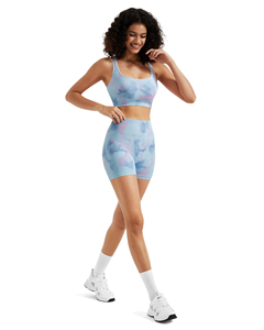 Ensemble de yoga 2 pièces pour femme : Soutien-gorge de sport sans bretelles et short de gym mi-long en polyester/coton – Tenue décontractée d'été - Product Image 3