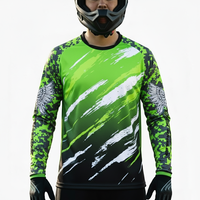 Jersey de Motociclismo de Manga Larga con Estampado por Sublimación, Diseño Personalizado, Secado Rápido, Transpirable, Poliéster, Verano/Invierno