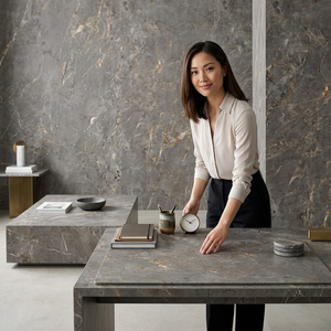 Losas de Piedra Sinterizada de Porcelana Jumbo de 1600x3200mm y 12mm, con Patrón de Mármol Gris, Resistentes a los Ácidos, para Interiores Modernos y Comedores al Aire Libre - Product Image 6