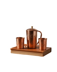 เหยือกทองแดงอินเดียแท้ เงางาม สำหรับดื่มและเก็บเครื่องดื่ม ของขวัญ - Product Image 1