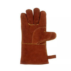 Custom Industrial Construction Goat <b>Cow</b> Split Safety Work Leather Gloves Cowhide Goatskin Welding Glove Cycling Outdoor Casual - Product Image 2