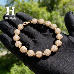 Pulsera de Lujo con Diamantes Engastados, Oro de 14K, Diseño de Bolas Redondas, Estilo Disco, Joyería Hip Hop Unisex - Product Image 4