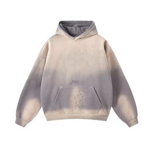 Vente en gros de sweats à capuche d'hiver personnalisés en molleton bouclette vintage, effet vieilli et délavé, nouveau design, délavé à l'acide, écologique - Product Image 6