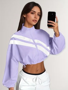 Ensembles de vêtements de sport pour femmes |   Ensemble de survêtement deux pièces : veste zippée à col montant coupe décontractée et pantalon de yoga compressif - Product Image 1