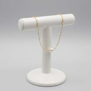 Real Pearl Bracelet 925 Sterling Silver 14K Gold Plated Single Freshwater Pearl Dainty Bridesmaid Layering Jewelry - Product Image 3